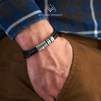 Bracciale in pelle con anelli incisi - My Lovin' Pendant®